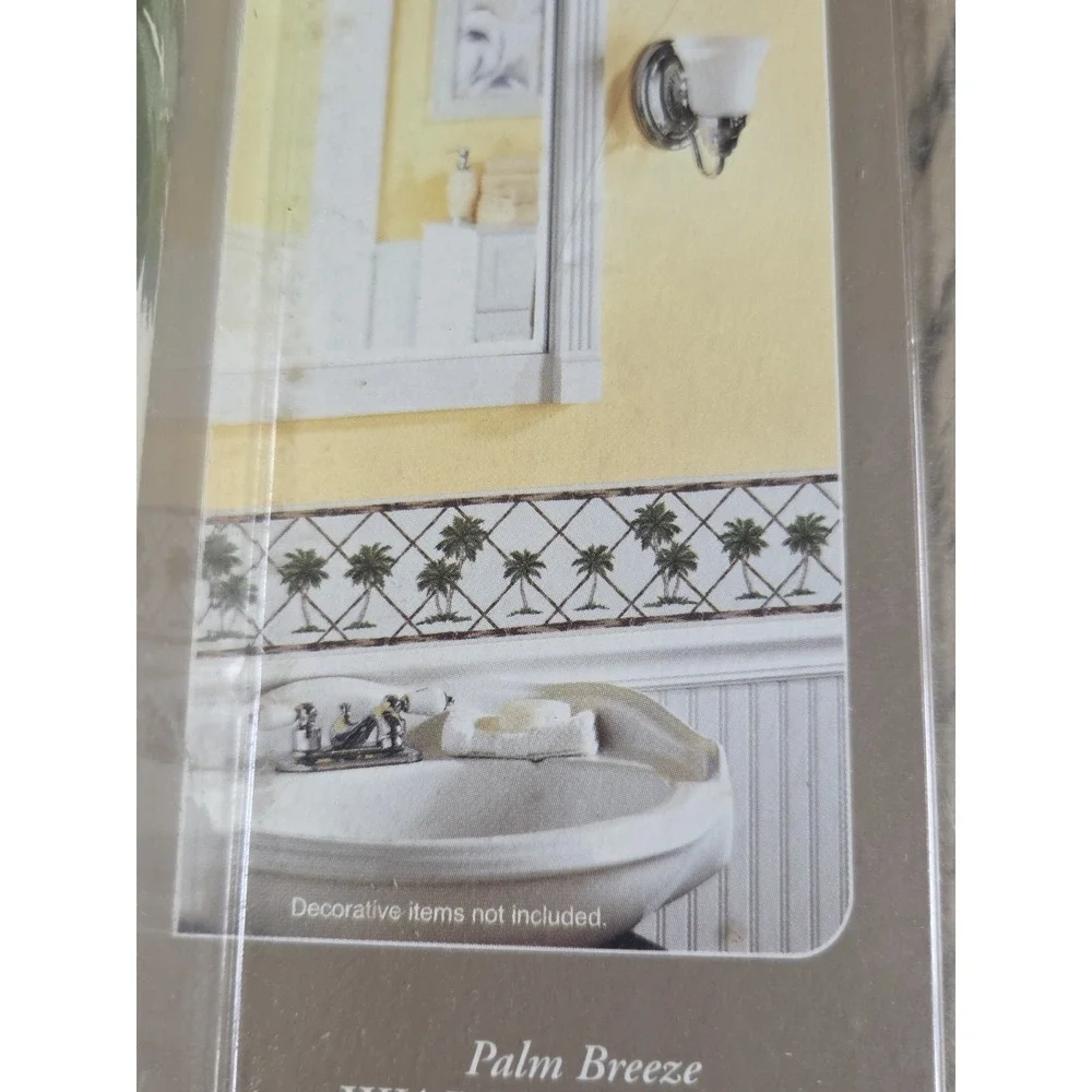 NEW Home Trends Palm Breeze Wall Border Pre Pasted 15 ft Tree Beach